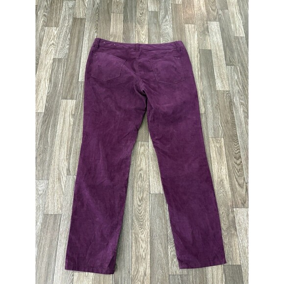 Ann Taylor Loft Women’s Pants Skinny Corduroy Burgundy  Size 14 Button/ Zipper - Picture 2 of 7